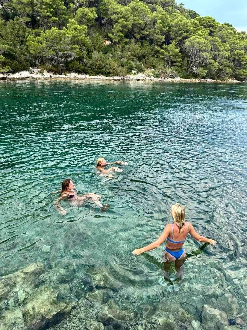 In the water before anyone else was up